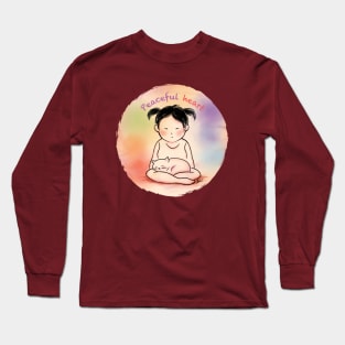 Peaceful heart with cat Long Sleeve T-Shirt